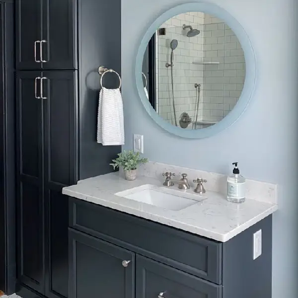 Charcoal and Ivory bathroom